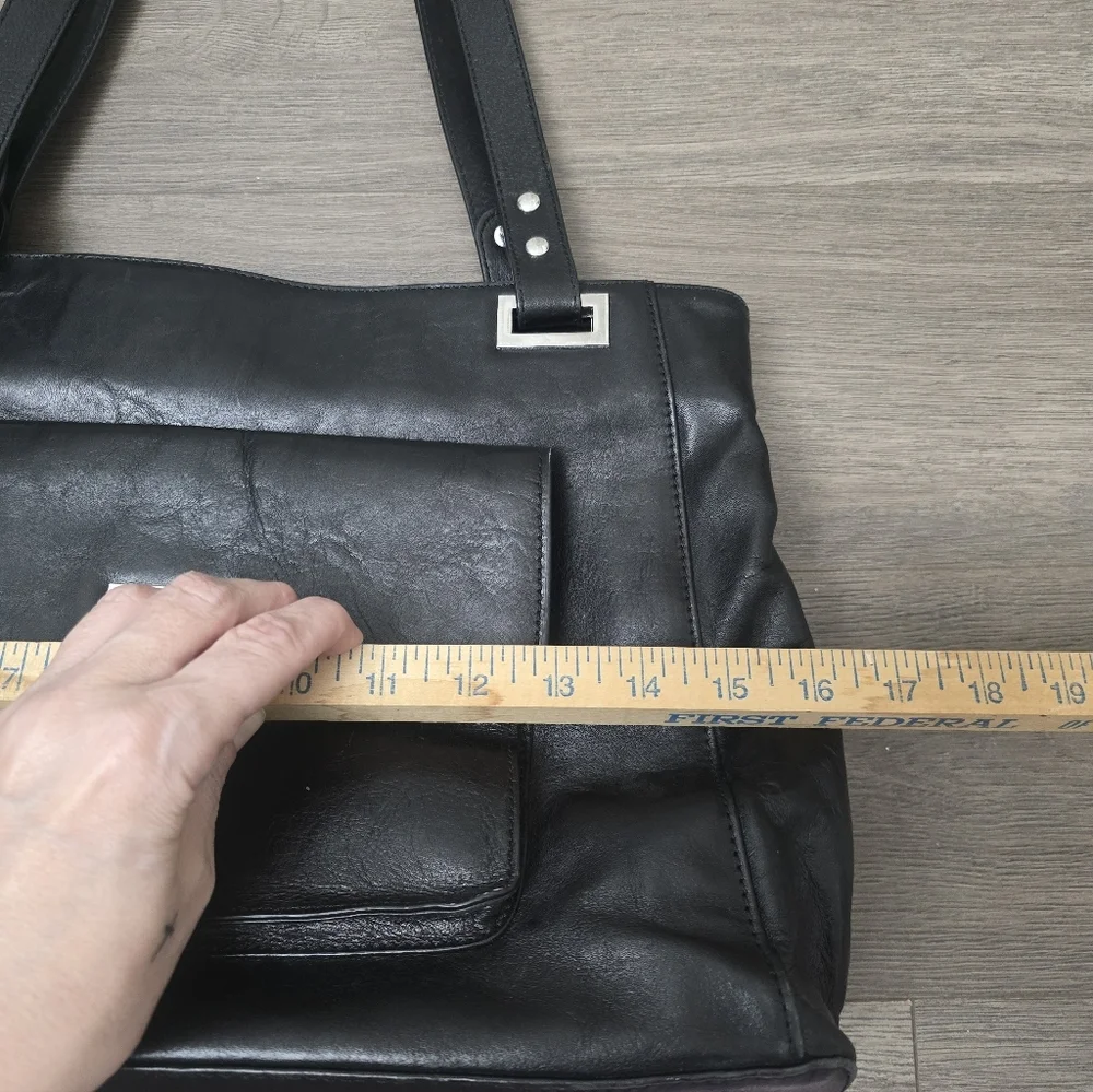 Wilsons Leather Roma Executive Tote Bag Purse Black Travel Quietly Luxury